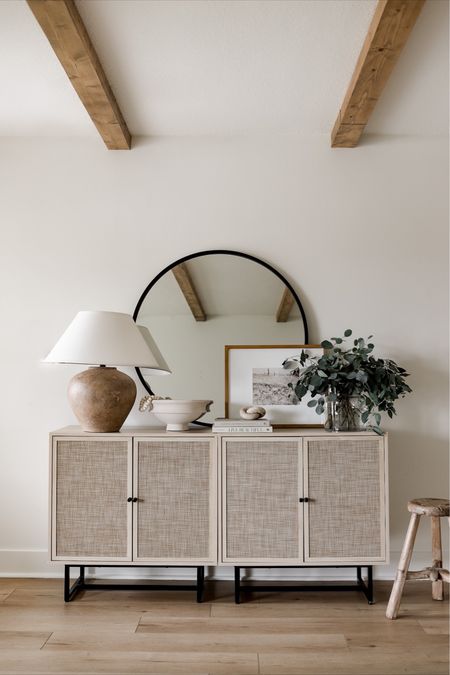 Neutral entryway decor. I used two of these gorgeous cabinets to create one stunning sideboard! Use code HALFWAY10 for 10% off! 

#LTKSeasonal #LTKhome #LTKsalealert
