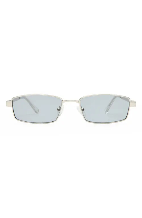 Le Specs Bizarro 56mm Rectangular Sunglasses in Silver /Smoke Tint at Nordstrom | Nordstrom