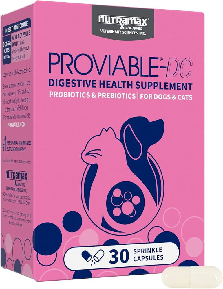 Nutramax Proviable Probiotics for Dogs and Cats, Daily Digestive Health Supplement with Multiple ... | Amazon (US)
