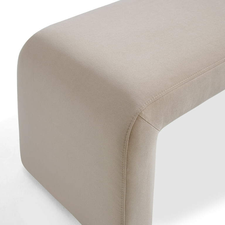 Better Homes & Gardens Juliet Velvet Waterfall Bench, Beige | Walmart (US)