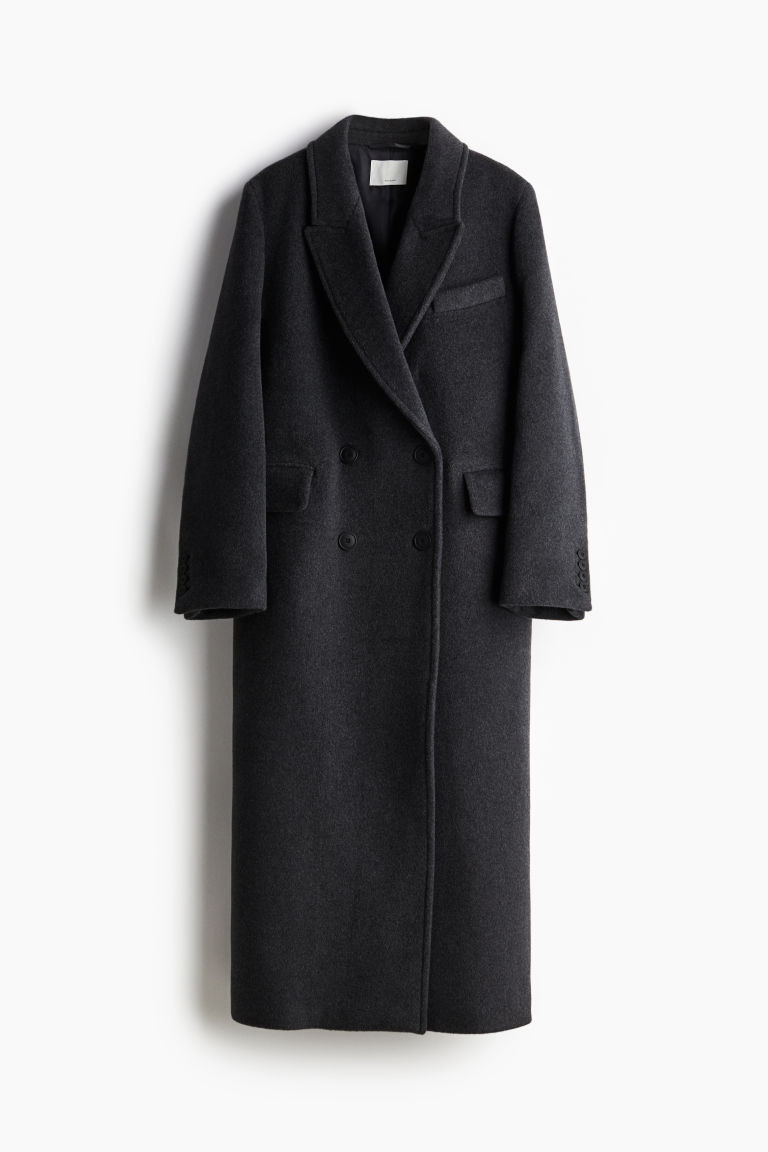 H & M - Long wool-blend coat - Black | H&M (UK, MY, IN, SG, PH, TW, HK)