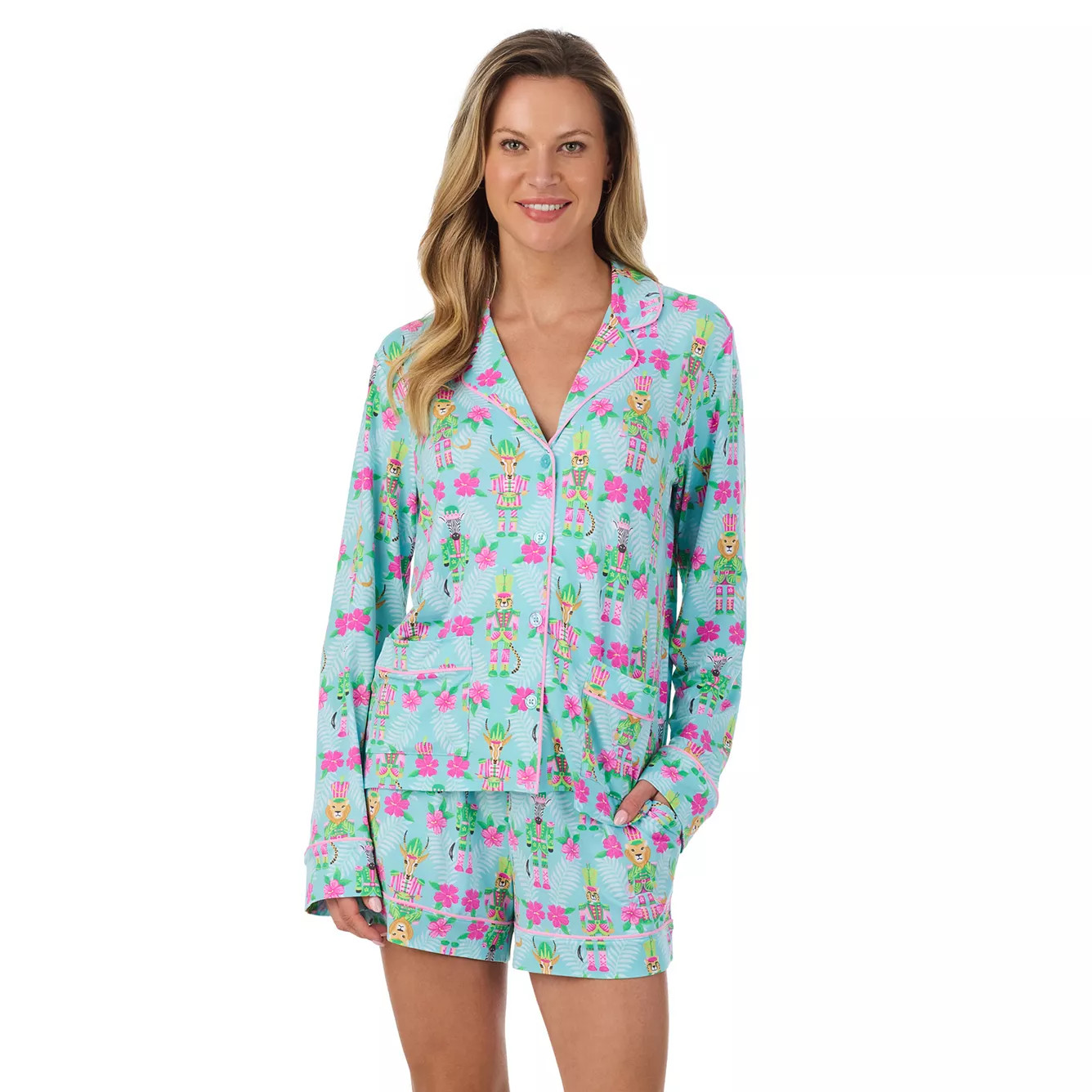 Women's Beauty Sleep Social Long Sleeve Pajama Top & Pajama Shorts Set | Kohl's