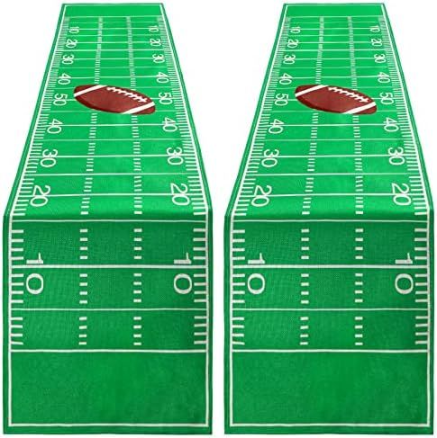 2 Pieces Football Kitchen Table Runner Green Table Cover Football Tablecloth Grass Table Runner Foot | Amazon (US)