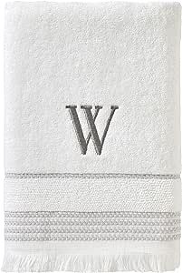 SKL Home Casual Monogram Bath Towel, W, 28x54, White | Amazon (US)