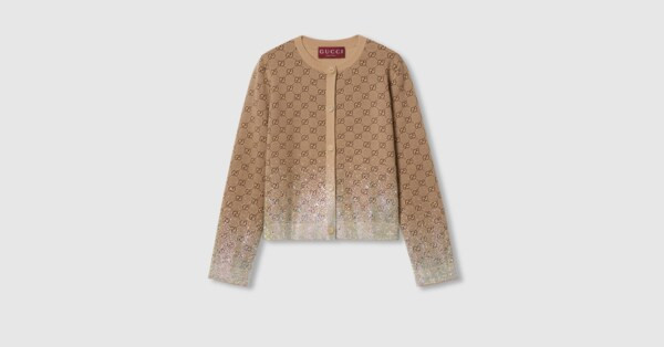 Embroidered wool GG jacquard cardigan | Gucci (US)