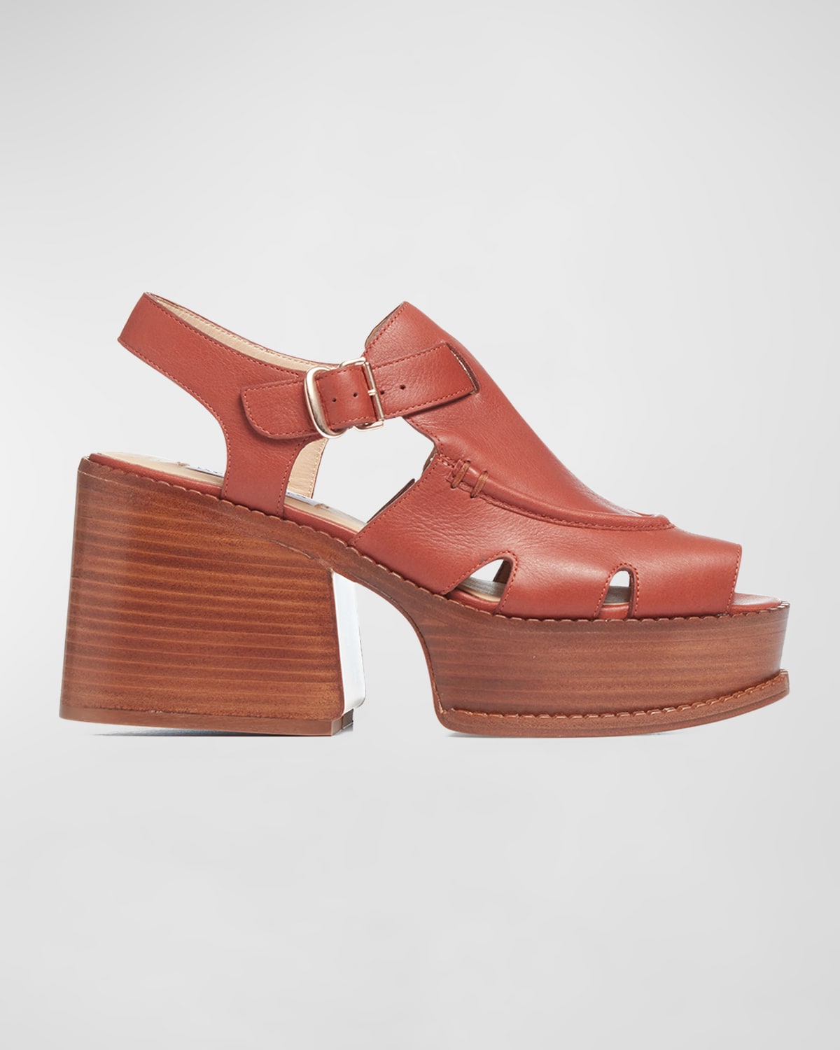 Laric Leather Ankle-Strap Platform Sandals | Neiman Marcus
