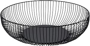 7UYUU Metal Wire Countertop Fruit Bowl Basket Holder for Kitchen | Black Modern Home Storage Deco... | Amazon (US)