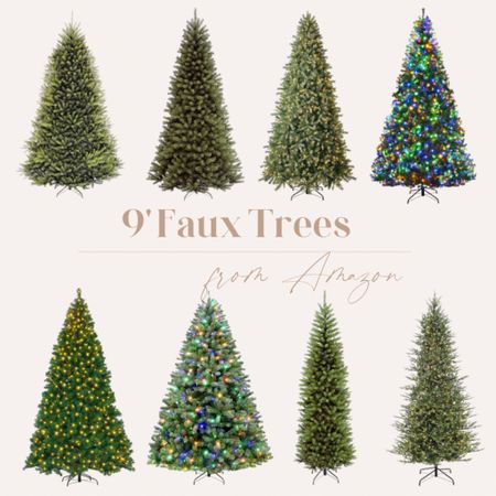 Here’s a roundup of 9’ Christmas trees. They come in a variety of branch style, width and lighting options. 

Faux Christmas tree, artificial tree, holiday decorations, Christmas decor 

#LTKstyletip #LTKhome #LTKHoliday