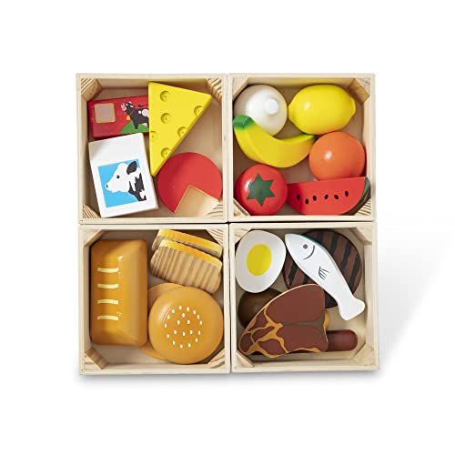 Melissa & Doug Food Groups - 21 Wooden Pieces and 4 Crates, Multi - Play Food Sets For Kids Kitch... | Amazon (US)