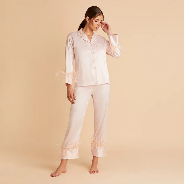 Feathered Pajama Set - Blush | Birdy Grey