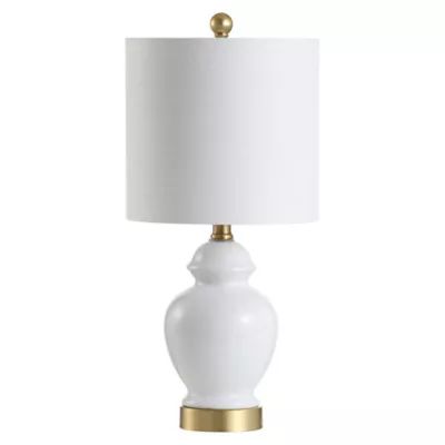 JONATHAN Y Perry LED Table Lamp in White with Linen Shade | Bed Bath & Beyond | Bed Bath & Beyond