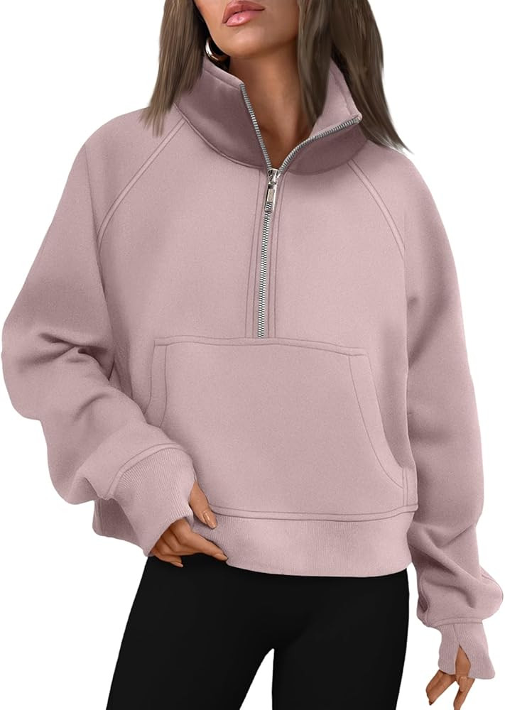AUTOMET Womens Sweatshirts Half Zip Cropped Pullover Fleece Quarter Zipper Hoodies 2026 Fall Fash... | Amazon (US)