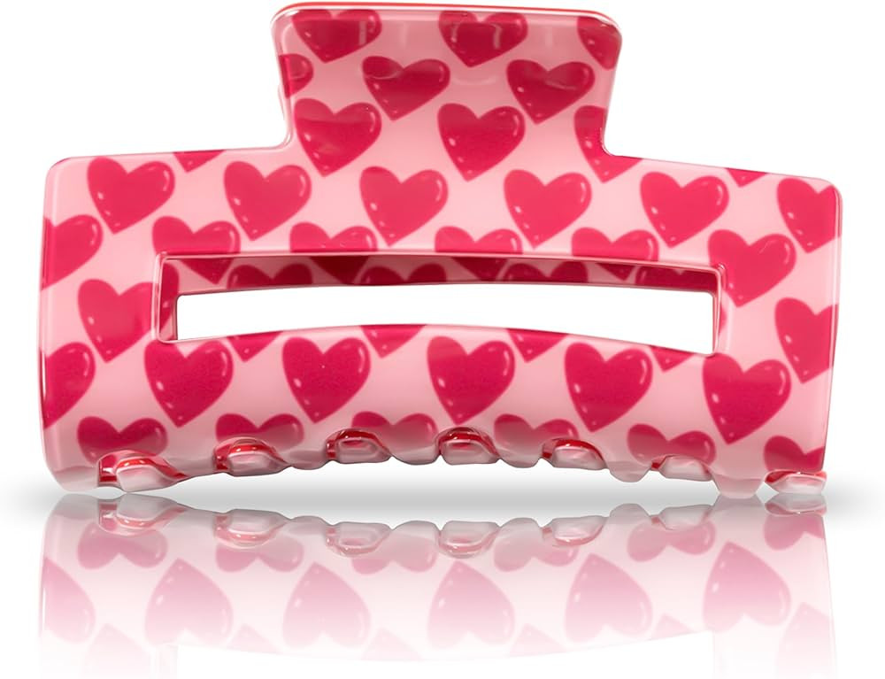 Red Heart Christmas Hair Claw Clips - Stylish Christmas Hair Clips - Red Festive Claw Clip for Wo... | Amazon (US)