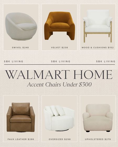WALMART \ accent chairs under $300!!

Living room
Bedroom 

#LTKHome