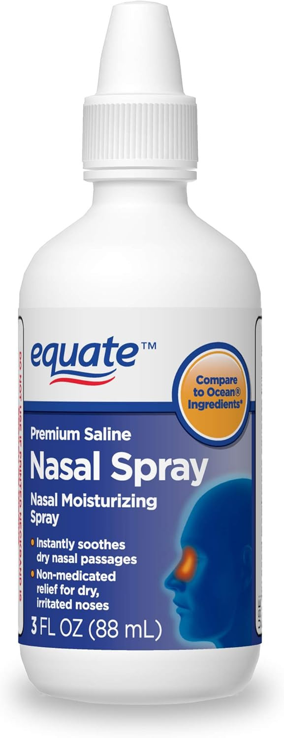 Equate Premium Saline Nasal Spray, 3 Fl Oz, Pack of 2 | Amazon (US)