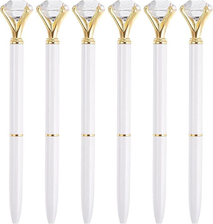 PATIKIL Black Ink Ballpoint Pen, 6 Pack Crystal Diamond Twist Metal Pen 1.0mm Medium Point for No... | Amazon (US)