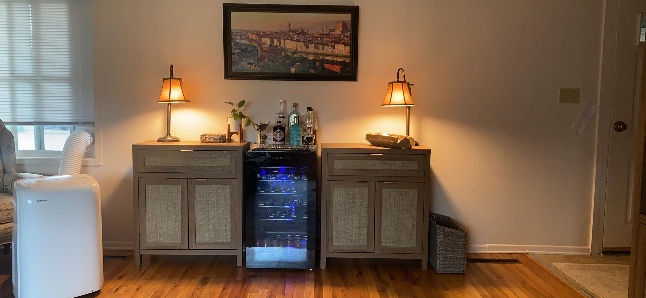 SICOTAS Sideboard Buffet Cabinet Set of 2, Rattan Credenza Storage Cabinet, Boho Buffet Table Con... | Amazon (US)