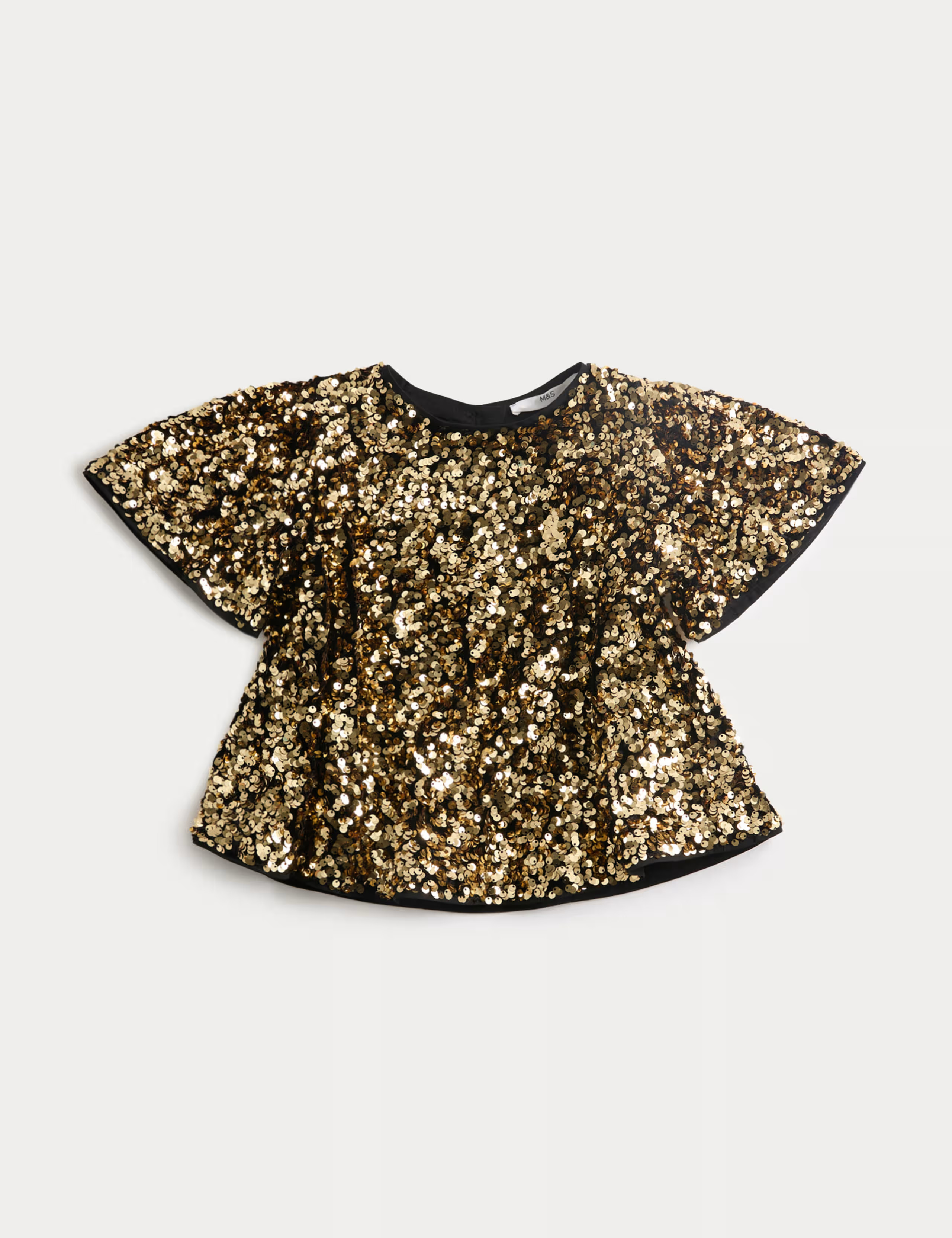Sequin Flutter Sleeve Top (2-10 Yrs) | Marks & Spencer (UK)