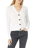 The Drop Women's Daniela Boxy V-Neck Fine Jersey Cardigan Sweater, Ivory, S | Amazon (US)