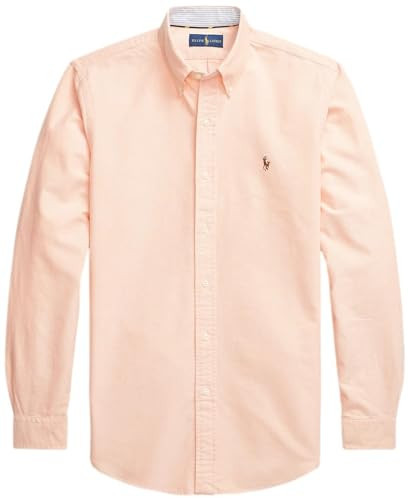 POLO RALPH LAUREN Men's Classic Fit Long Sleeve Oxford Button Down Shirt (L, Orange), Large | Amazon (US)