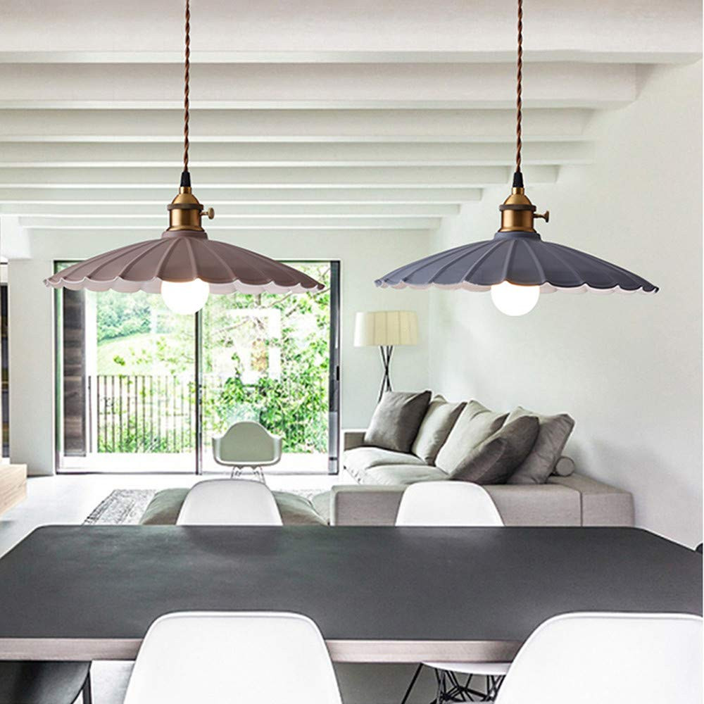 LAKIQ Colorful Indoor Single Pendant Light Lovely Scalloped Shade Mini Hanging Ceiling Lighting M... | Amazon (CA)