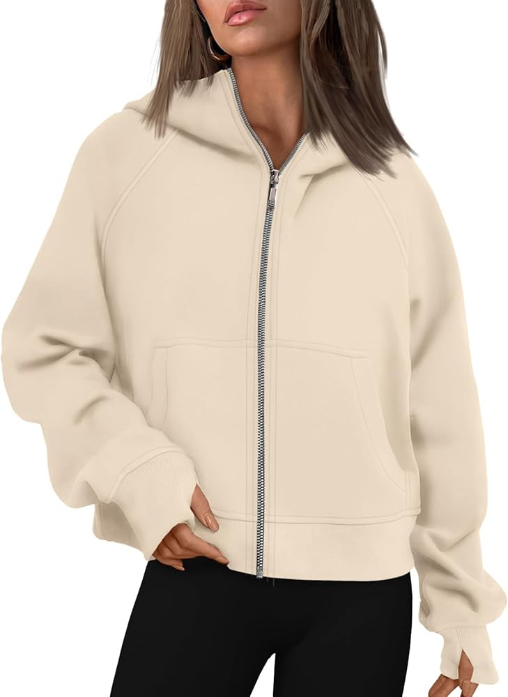 AUTOMET Womens Zip Up Hoodies Fleece Jackets Oversized Sweatshirts Fall Fashion Outfits 2024 Swea... | Amazon (US)