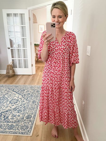 Today’s maxi dress! I waited and waited for this one last year and didn’t get my hands on it until recently! So glad I did! Comes in a few different prints. Wearing the size small  

#LTKSeasonal #LTKstyletip #LTKunder50