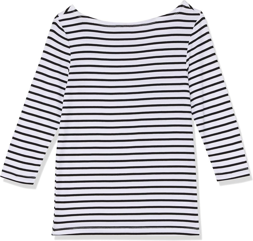 Amazon Essentials Women's Slim-Fit 3/4 Sleeve Solid Boat Neck T-Shirt | Amazon (US)