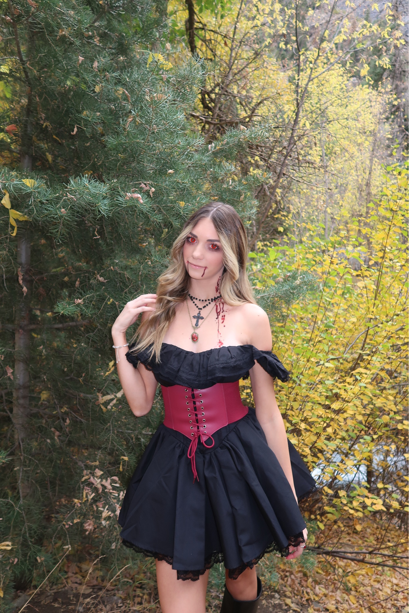 my halloween costume details 🦇🩸🖤 #halloween 

#LTKU #LTKparties #LTKSeasonal