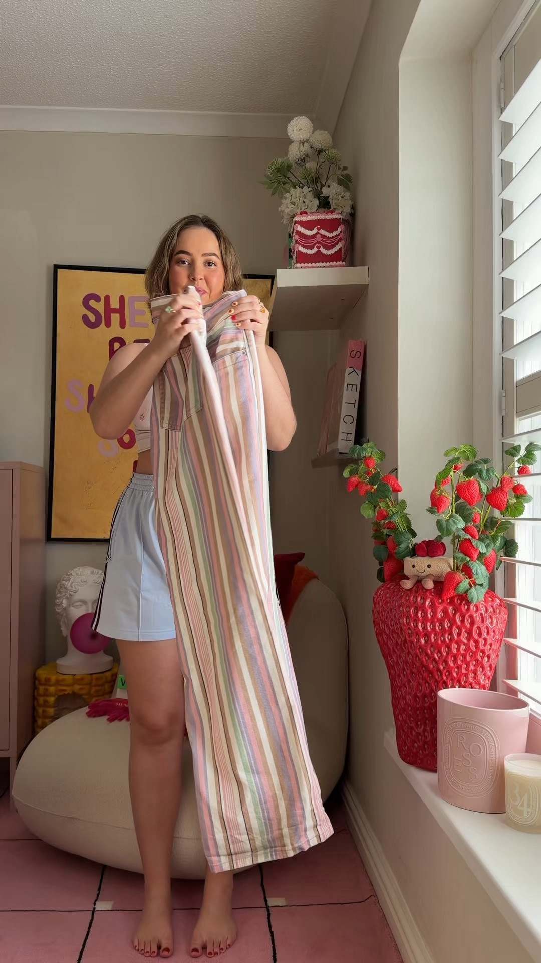 soft stripey girl summer
