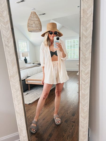 Amazon matching set under $40 // size small 

Abercrombie swim // tts 

sandals fit tts // normally a 7.5 & wearing an 8 (whole sizes only) 

coverup outfit, beach, pool, vacation 

#LTKSwim #LTKFindsUnder50 #LTKFindsUnder100