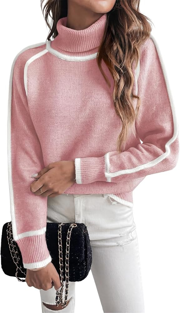 EVALESS Sweaters for Women Fall Winter Cozy Turtleneck Sweater | Amazon (US)