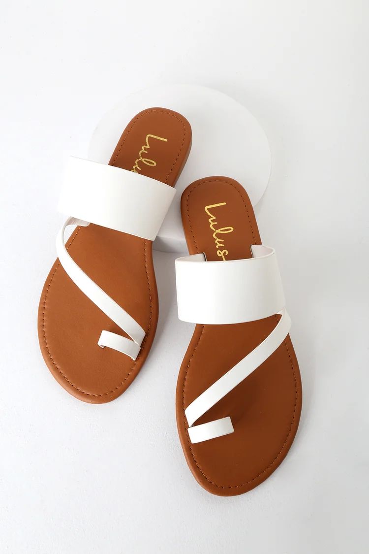 Avena White Flat Sandals | Lulus (US)