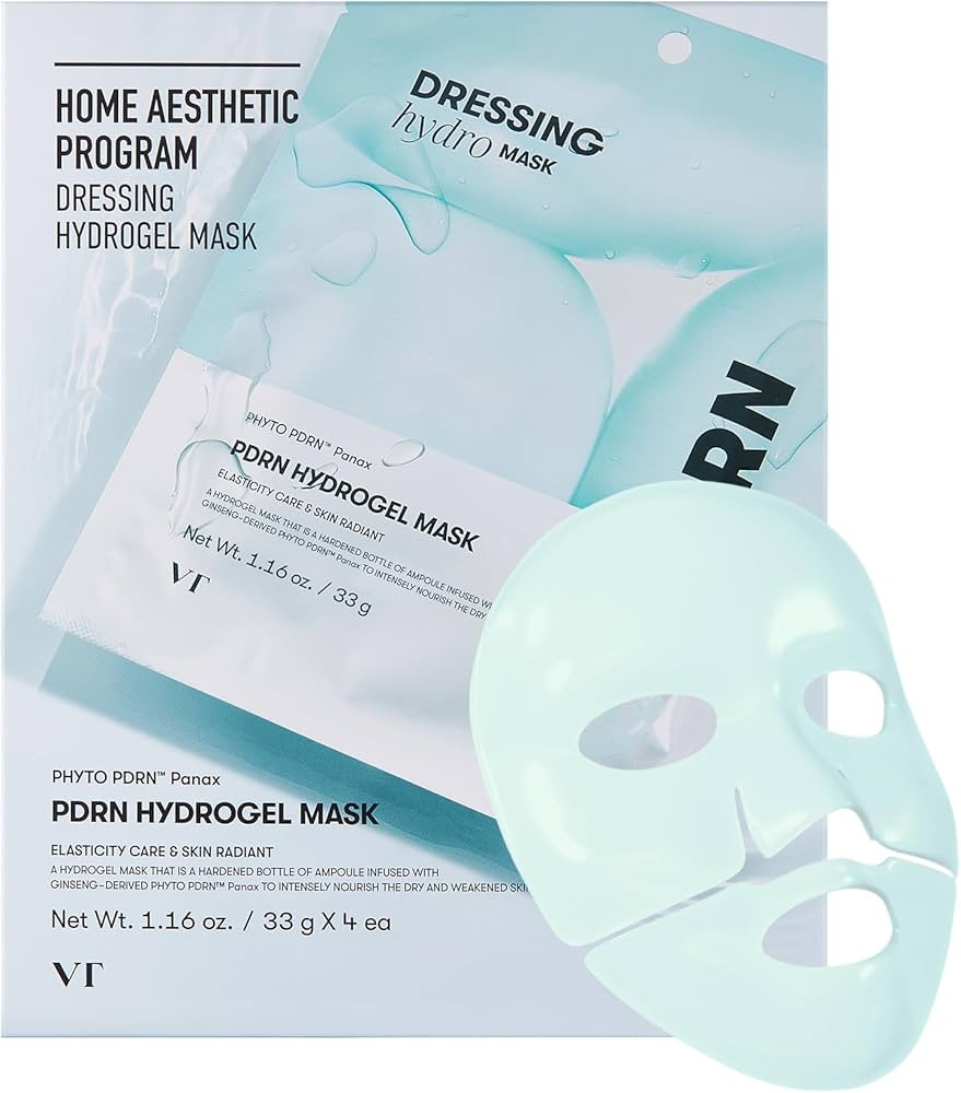 VT COSMETICS PDRN Hydrogel Mask(33gx4ea), Intensive Nourishing, Rejuvenating Face Mask, Skin Repa... | Amazon (US)