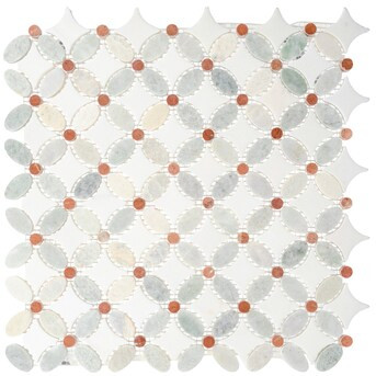 Andova Tiles MARTHA Spring 13-in x 13-in Glossy Natural Stone Marble Random Stone Look Floor and ... | Lowe's