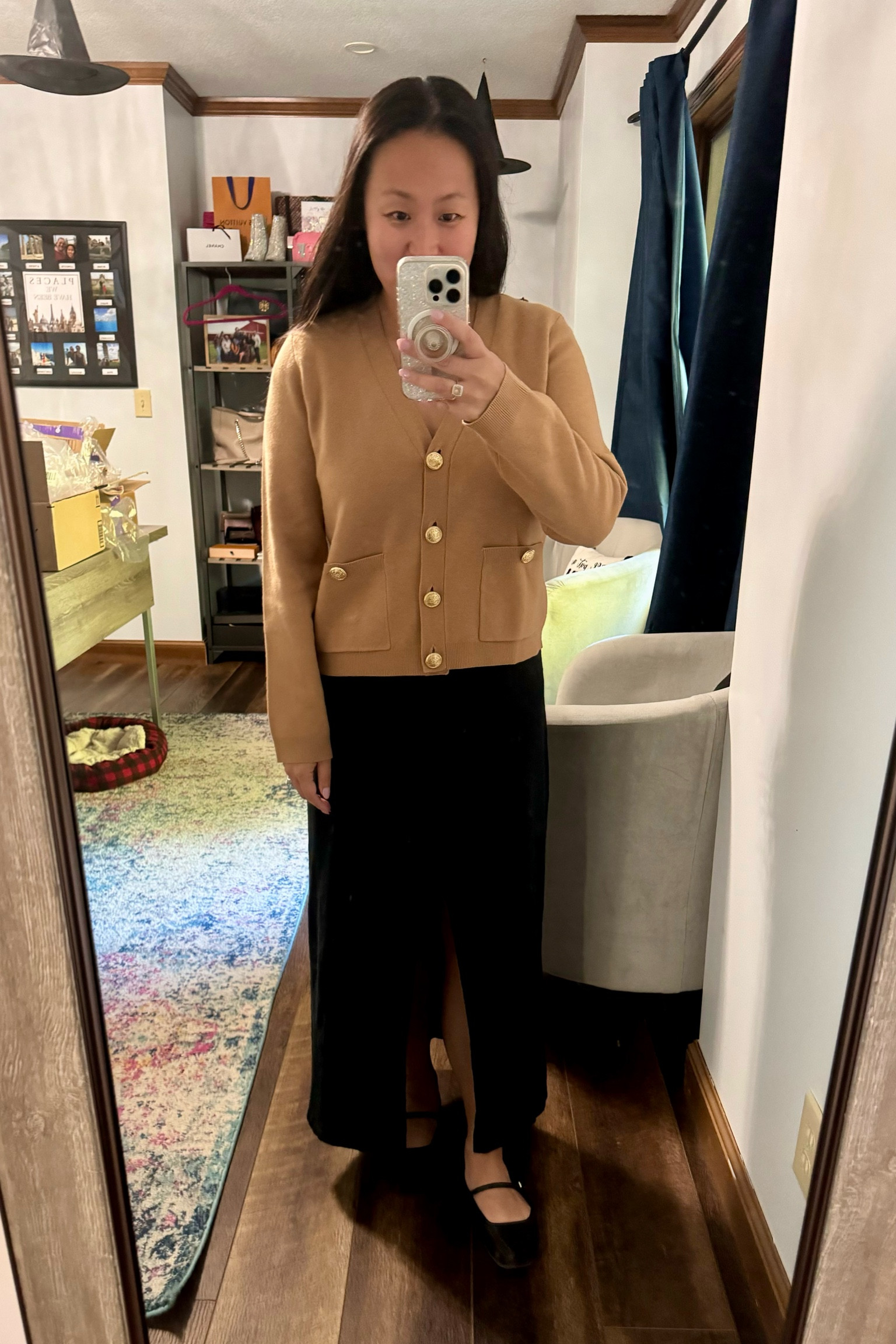This Loft v-neck sweater jacket is the PERFECT fall camel! It looks great with skirts, slacks, and denim. TTS! #fallfashion 

#LTKSaleAlert #LTKStyleTip
