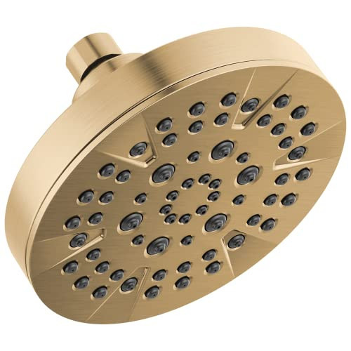Delta 5-Setting Champagne Bronze Shower Head with High Pressure Spray, 6 Inch Round Shower Head, Showerheads, 1.75 GPM Flow Rate, Champagne Bronze 52535-CZ | Amazon (US)