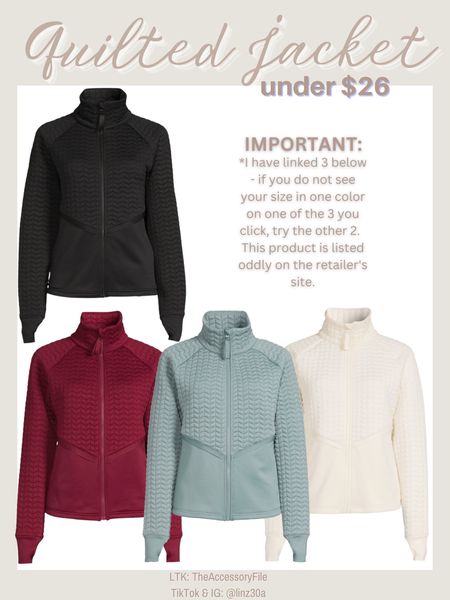 Affordable quilted jacket, gym jacket, light jacket, athleisure jacket, gym outfit, casual jacket, Walmart fashion, Walmart style, Walmart finds, Walmart must haves, winter fashion, winter outfits, winter jacket, affordable style 



#LTKunder50 #LTKSeasonal #LTKfit