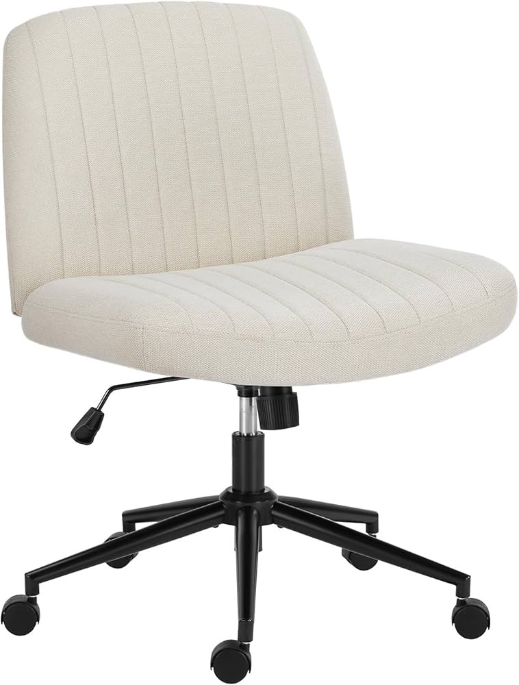 OLIXIS Criss Cross Chair with Wheels, Cross Legged Office Chair Wide Armless Desk Chair, Adjustab... | Amazon (US)