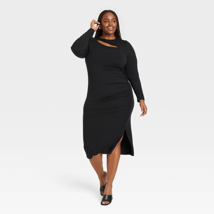 Women's Long Sleeve Slit Dress - Ava & Viv™ | Target