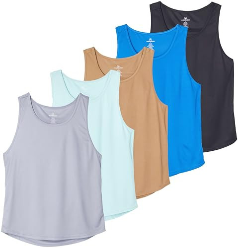 Real Essentials 5 Pack: Men's Mesh Y-Back Muscle Tank Top - Gym Workout & Bodybuilding Fitness (Available in Big & Tall) Set 5, XXXL | Amazon (US)