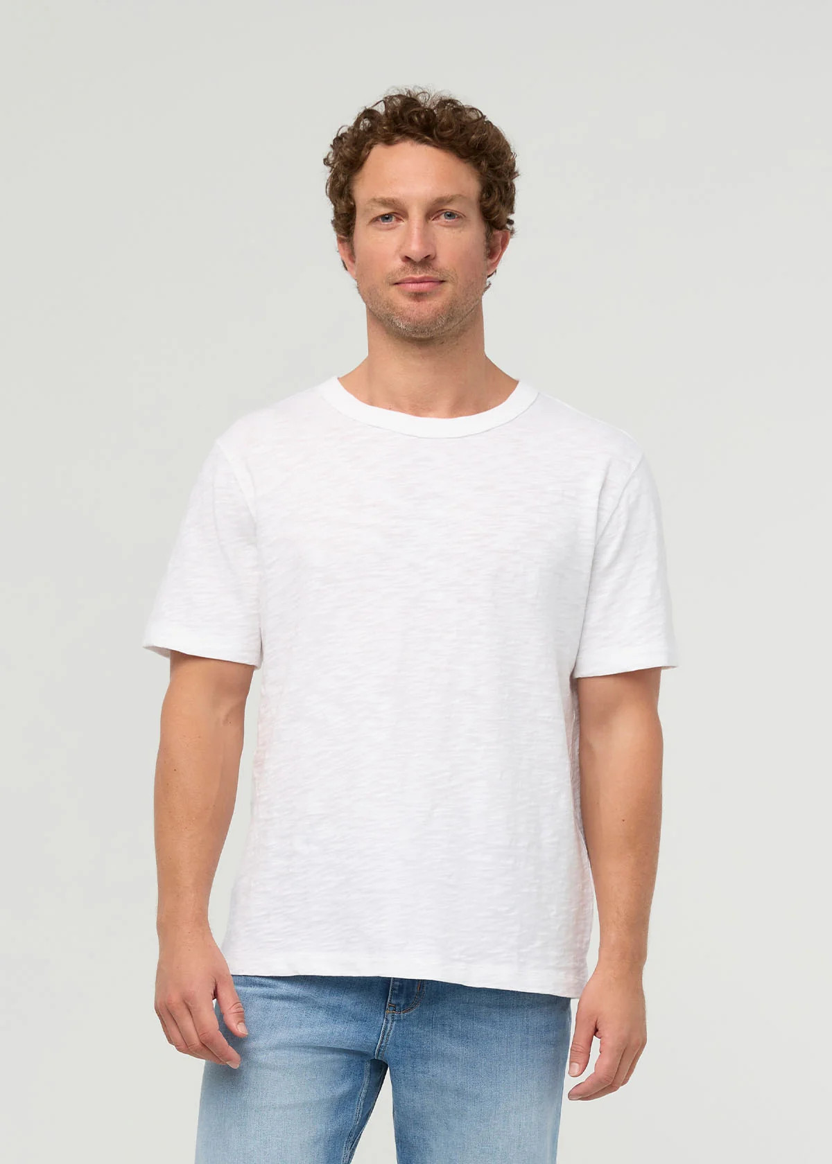 Midweight Slub Jersey Tee - White | DUER