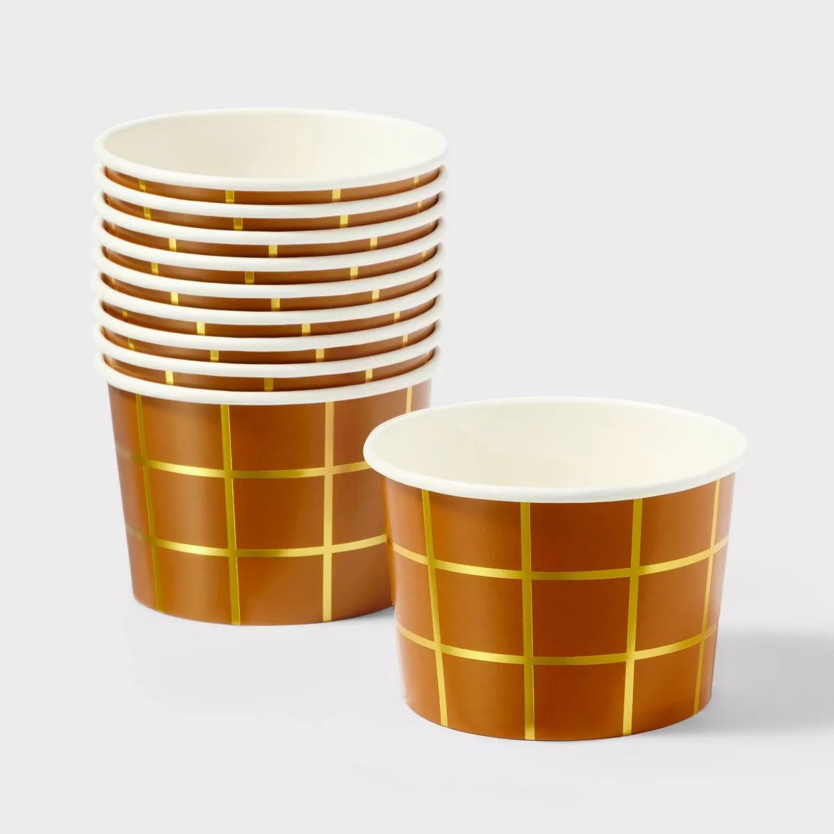 10ct Metallic Treat Cups with Waffle Cone Print Gold - Spritz™ | Target