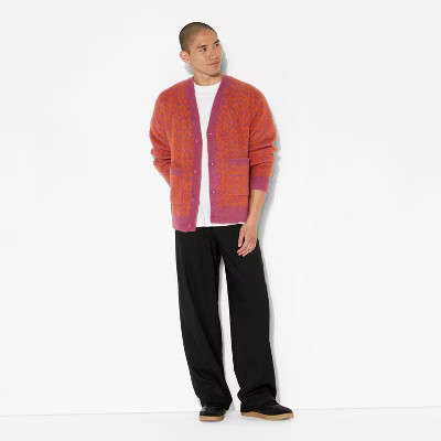 Men's Oversized Cardigan Sweater - Original Use™ Berry Print M | Target