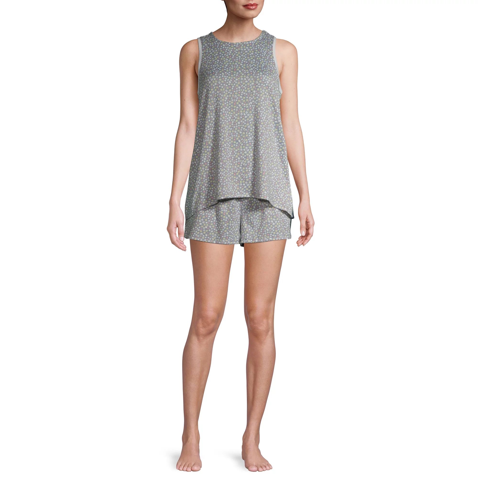 Jaclyn Intimates Women's Whisper Knit Tank and Shorts Pajama Set, 2-Piece | Walmart (US)