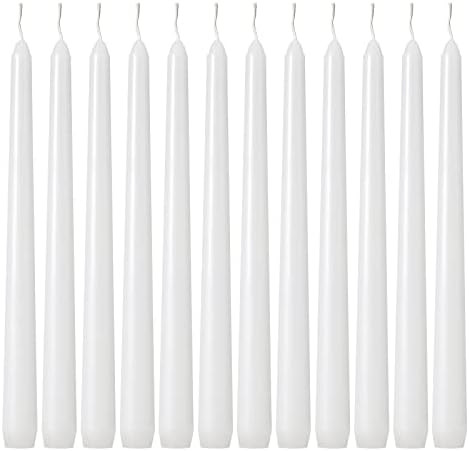 Taper Candles 10 inch (H) Dripless, Set of 24 White Unscented and Smokeless Taper Candles Long Bu... | Amazon (US)