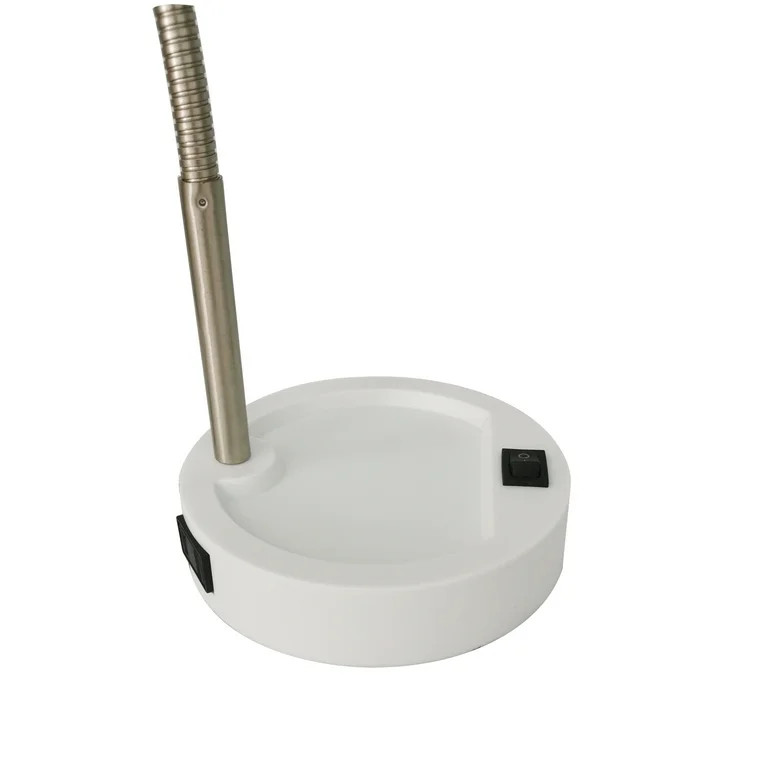 Mainstays LED Gooseneck Desk Lamp with Catch-All Base & AC Outlet, White | Walmart (US)