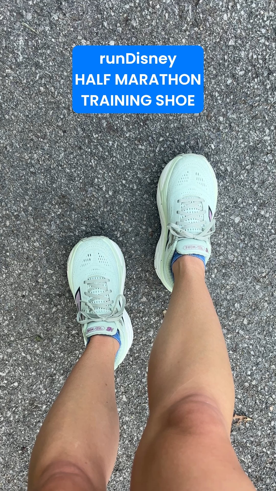 New New Balance Running shoes to train for a runDisney race! These are the New Balance Fresh Foam X More v5 running shoes that have great cushion for long runs. I am training for the runDisney Princess Half Marathon and love how these feel on my feet! They are comfortable for training runs 