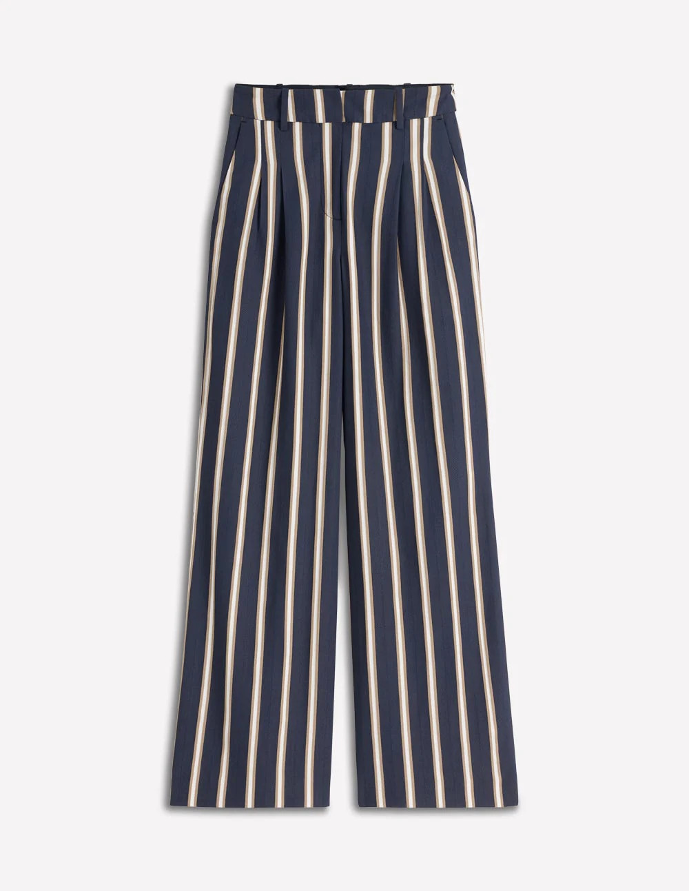 Kensington Tailored Pants-Navy Camel Tram Stripe | Boden (US)