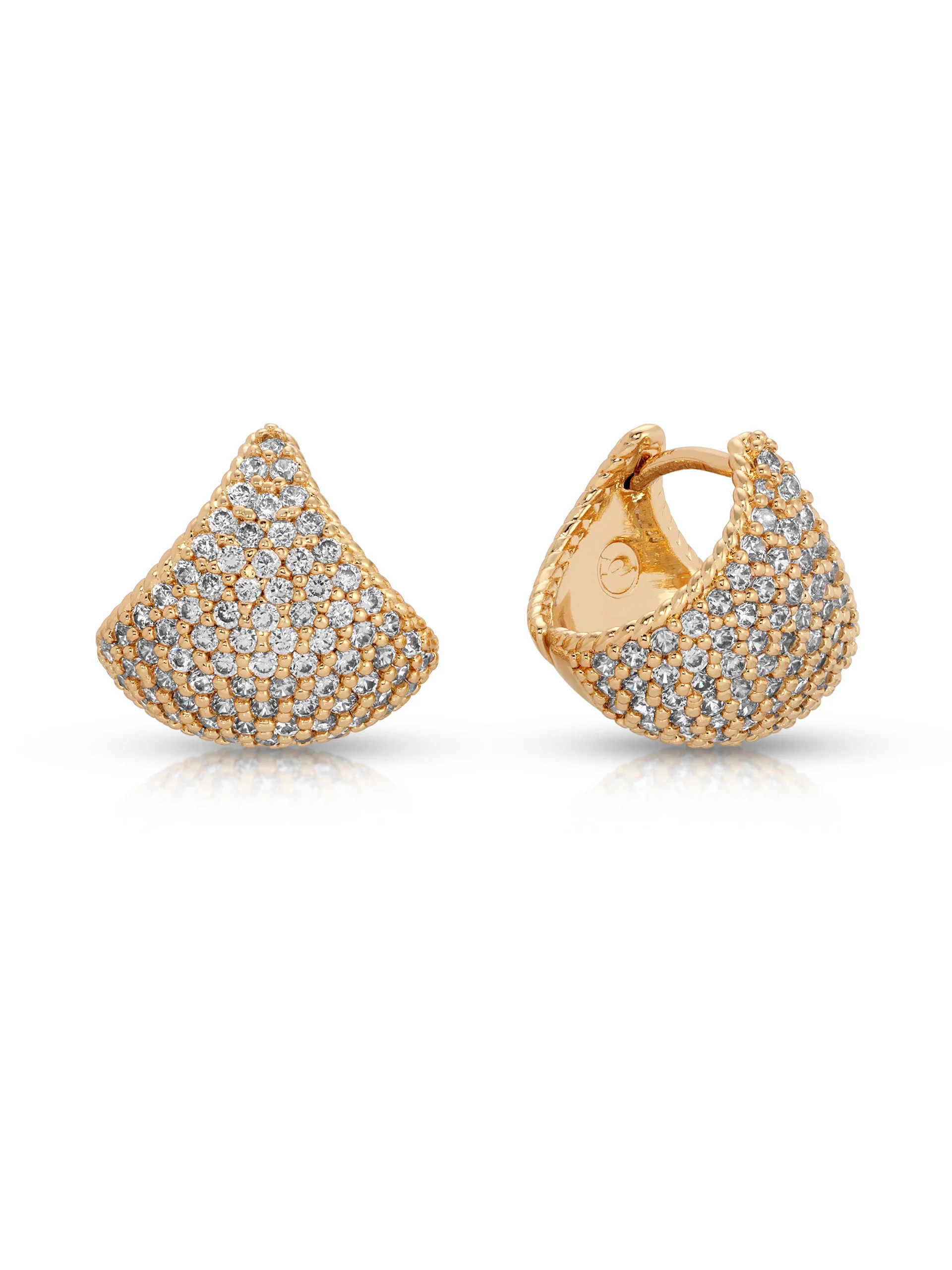 Pavé Encrusted Huggie Hoops | Ettika